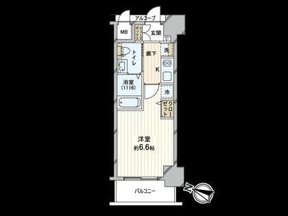 エステムコート難波WEST-SIDEⅡベイフレックス 間取図(平面図)