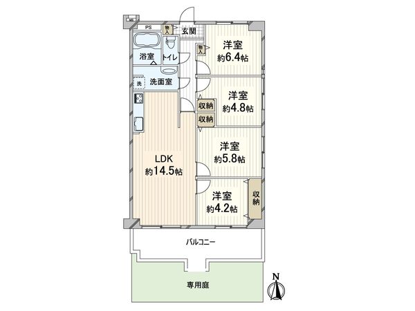 レックスタウン新高 1号館 間取図(平面図) レックスタウン新高 1号館 間取図(平面図)