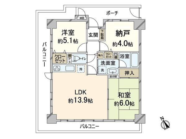 ペルル加島 間取図(平面図) ペルル加島 間取図(平面図)