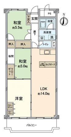 ローレルハイツ北天満 2号棟 間取図(平面図) ローレルハイツ北天満 2号棟 間取図(平面図)