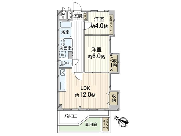 大建コーポ上新庄 間取図(平面図) 大建コーポ上新庄 間取図(平面図)