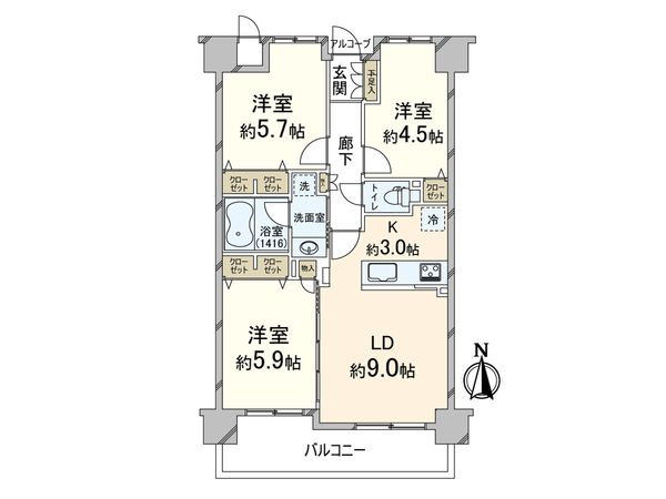 ユニライフ上新庄 間取図(平面図) ユニライフ上新庄 間取図(平面図)
