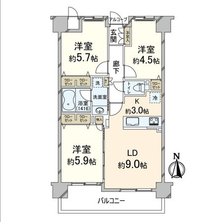 ユニライフ上新庄 間取図(平面図) ユニライフ上新庄 間取図(平面図)
