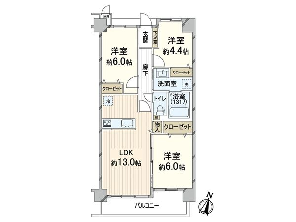 パラシオ塚本Ⅰ 間取図(平面図) パラシオ塚本Ⅰ 間取図(平面図)