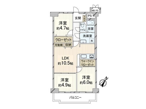 レックスタウン新高 1号館 間取図(平面図) レックスタウン新高 1号館 間取図(平面図)