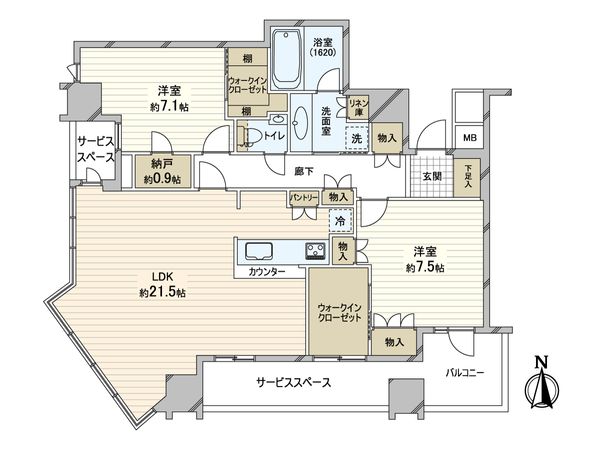 パークタワー北浜 間取図(平面図) パークタワー北浜 間取図(平面図)