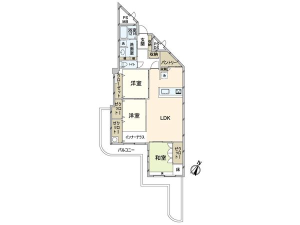 エバーグリーン淀川2号棟 間取図(平面図)