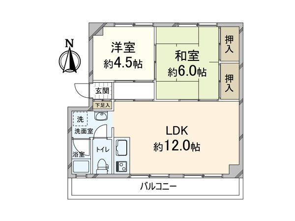 新北野第1コーポ A棟 間取図(平面図) 新北野第1コーポ A棟 間取図(平面図)