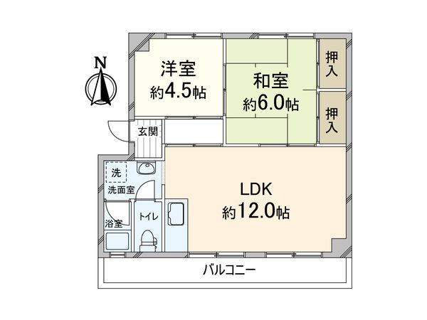 新北野第1コーポ A棟 間取図(平面図) 新北野第1コーポ A棟 間取図(平面図)