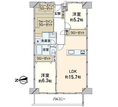 ファミールハイツ北大阪 1号棟 間取図(平面図)