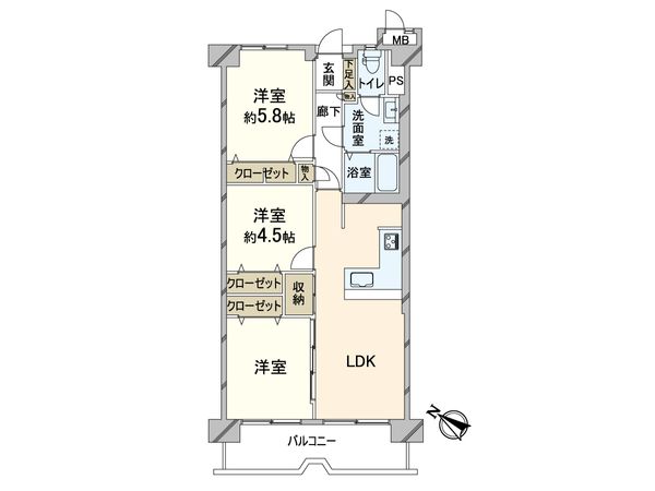 コスモ・ザ・パークスイースト 2 間取図(平面図) コスモ・ザ・パークスイースト 2 間取図(平面図)