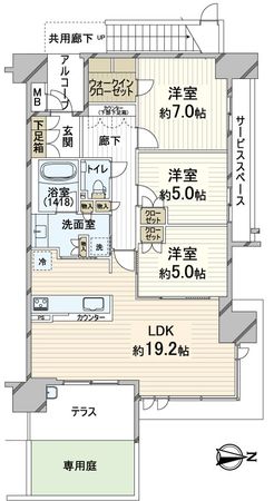 ジオ福島野田The Marks 間取図(平面図)