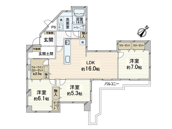 エバーグリーン淀川 2号棟 間取図(平面図) 間取図(平面図)