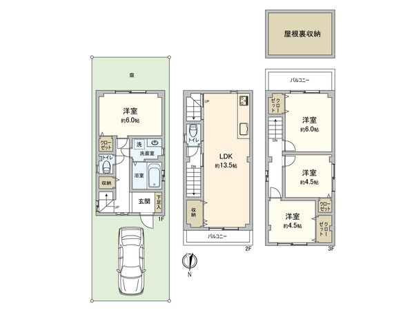 城東区東中浜4丁目 戸建 間取図(平面図) 城東区東中浜4丁目 戸建 間取図(平面図)