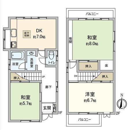 大東市諸福5丁目 戸建 間取図(平面図) 大東市諸福5丁目 戸建 間取図(平面図)