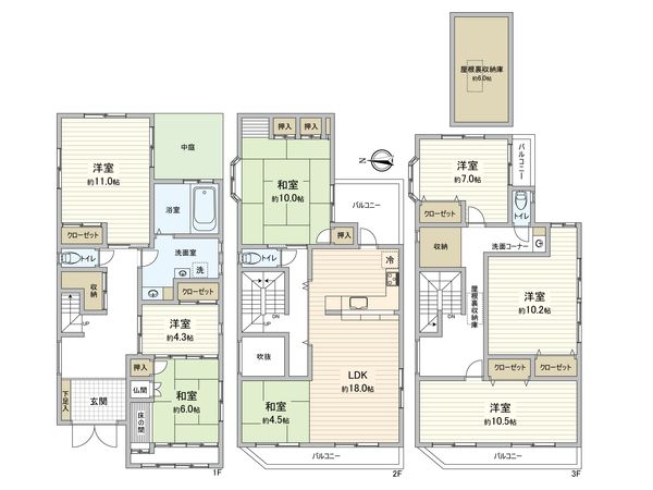 大東市新田本町 戸建 間取図(平面図) 間取図(平面図)