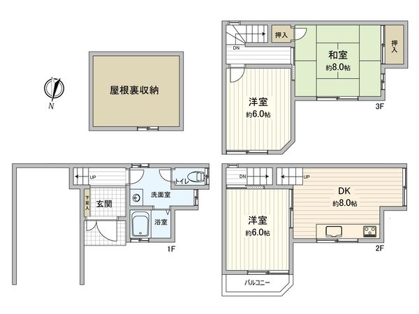鶴見区浜3丁目 戸建 間取図(平面図)