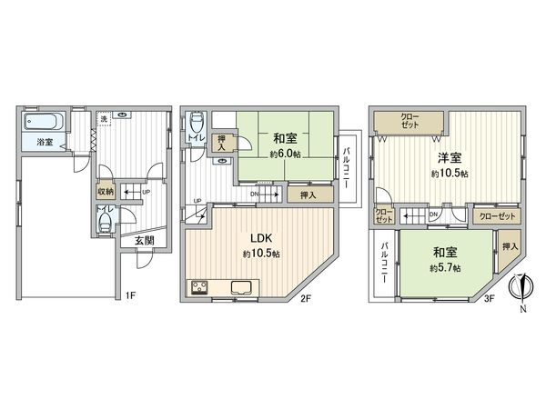 城東区今福南2丁目 戸建 間取図(平面図) 城東区今福南2丁目 戸建 間取図(平面図)