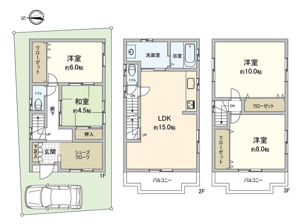 鶴見区諸口1丁目 戸建 間取図(平面図)