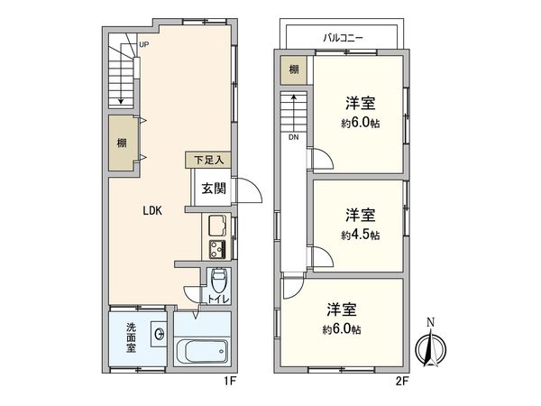 鶴見区緑一丁目 戸建 間取図(平面図)