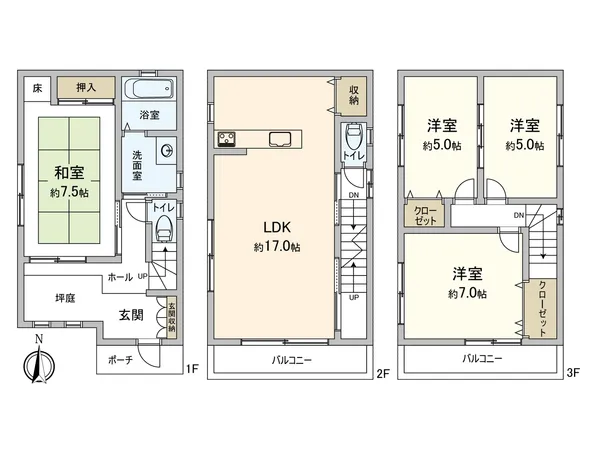 こちらが間取り図です。陽当り良好の南向き住戸♪