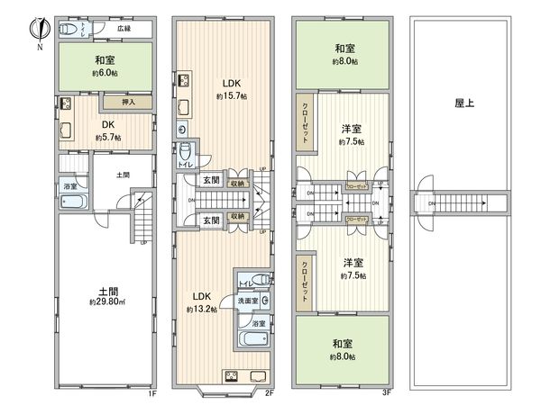 大阪市城東区諏訪3丁目 間取図(平面図) 大阪市城東区諏訪3丁目 間取図(平面図)