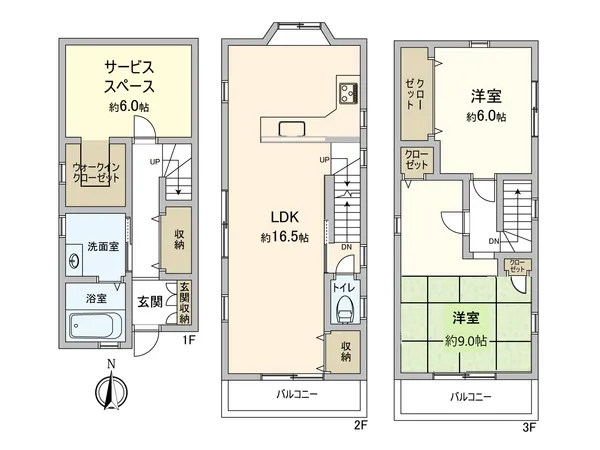 2SLDKの間取りでございます。