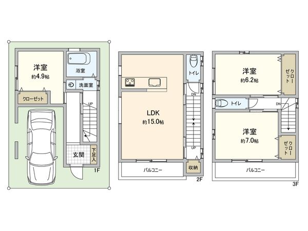 大阪市鶴見区安田4丁目 間取図(平面図) 大阪市鶴見区安田4丁目 間取図(平面図)