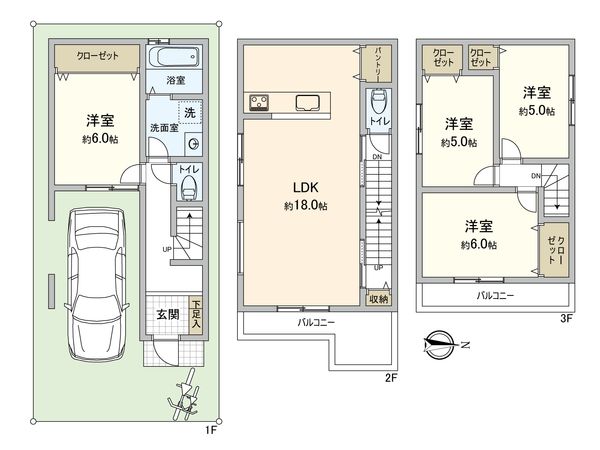 大東市氷野4丁目 新築戸建 間取図(平面図) 大東市氷野4丁目 新築戸建 間取図(平面図)