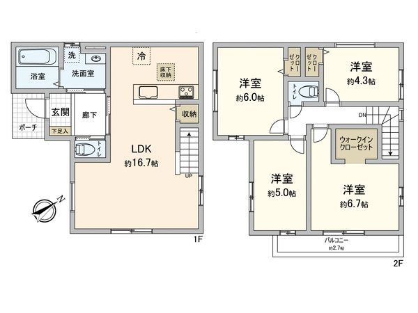 大東市三箇第1期 戸建 間取図(平面図) 大東市三箇第1期 戸建 間取図(平面図)