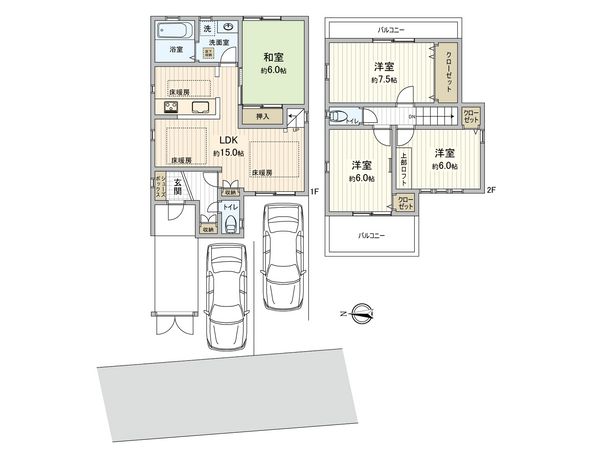 大東市野崎三丁目 戸建 間取図(平面図)