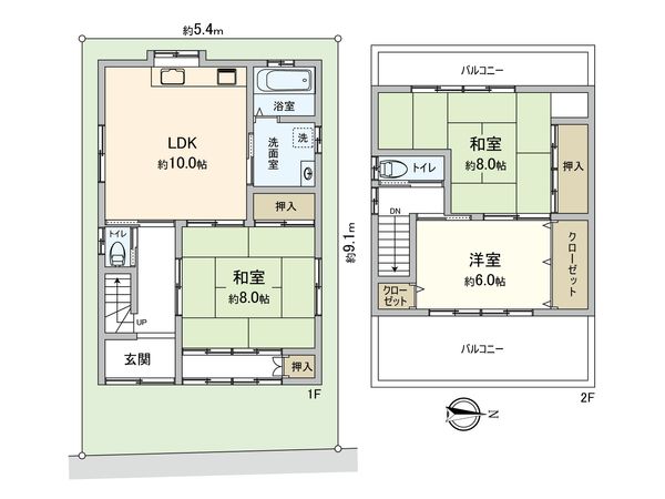 大阪市鶴見区緑3丁目 戸建て 間取図(平面図) 大阪市鶴見区緑3丁目 戸建て 間取図(平面図)