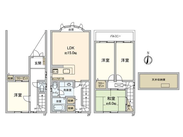 大阪市城東区関目1丁目 戸建て 間取図(平面図) 大阪市城東区関目1丁目 戸建て 間取図(平面図)