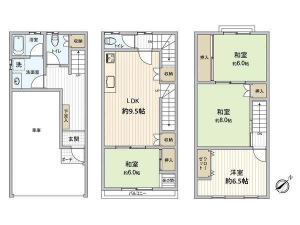 大阪市城東区天王田 戸建て 間取図(平面図) 大阪市城東区天王田 戸建て 間取図(平面図)