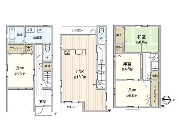 大東市北条1丁目 間取図(平面図) 間取図(平面図)