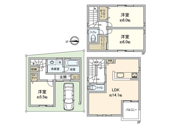城東区放出西三丁目戸建て 間取図(平面図) 城東区放出西三丁目戸建て 間取図(平面図)