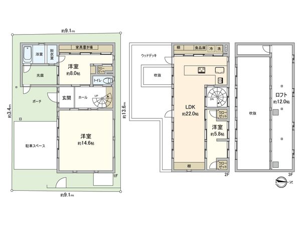 城東区天王田 戸建て 間取図(平面図) 間取図(平面図)