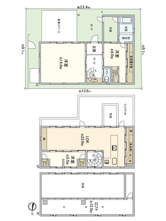 城東区天王田 戸建て 間取図(平面図) 城東区天王田 戸建て 間取図(平面図)