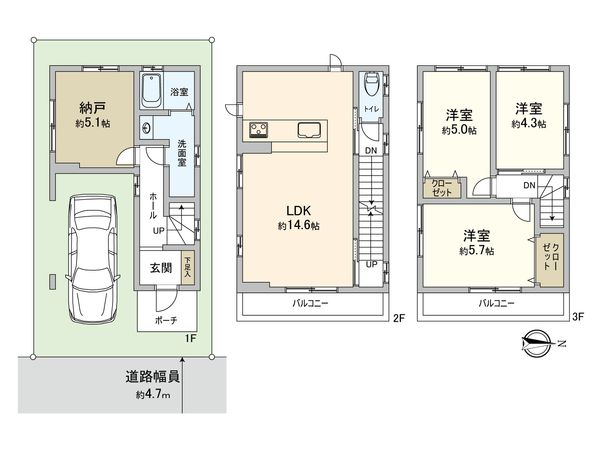 大東市北条1丁目 戸建て 間取図(平面図) 間取図(平面図)