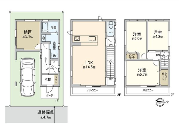 大東市北条1丁目 戸建 間取図(平面図) 大東市北条1丁目 戸建 間取図(平面図)