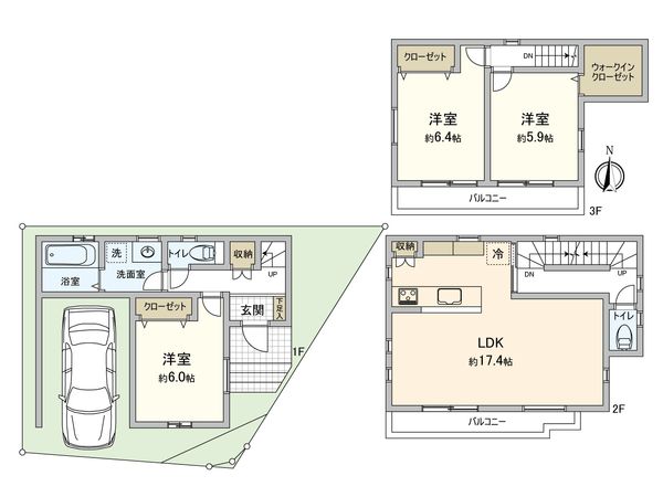 大東市大東町 戸建て 間取図(平面図) 大東市大東町 戸建て 間取図(平面図)