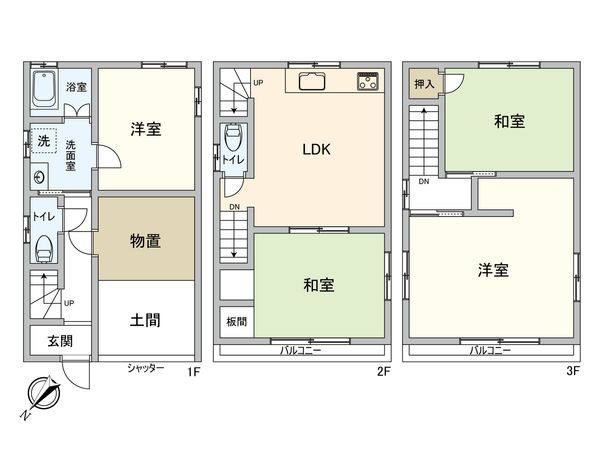 大東市緑が丘1丁目 戸建て 間取図(平面図) 間取図(平面図)