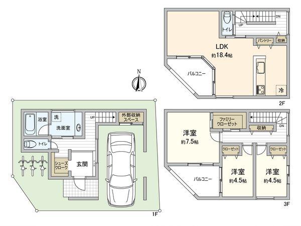 城東区鴫野西5丁目 戸建 間取図(平面図) 城東区鴫野西5丁目 戸建 間取図(平面図)