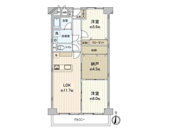 日商岩井野江マンション 間取図(平面図) 間取図(平面図)