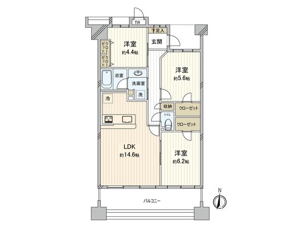 ルネヒューマンズガーデン鶴見 間取図(平面図)