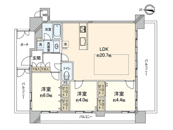 デ・リード鶴見緑地パークサイド 間取図(平面図) 間取図(平面図)