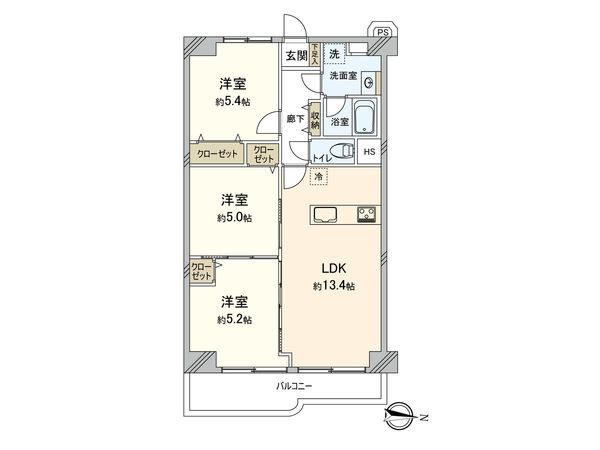 ネオコーポ鶴見緑地 間取図(平面図) ネオコーポ鶴見緑地 間取図(平面図)