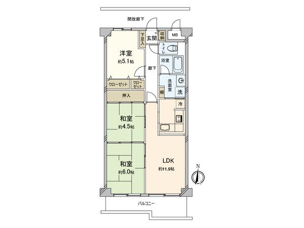 ユニハイム寝屋川 間取図(平面図) 間取図(平面図)