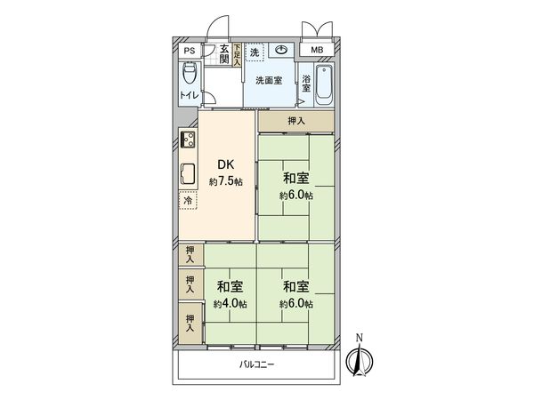 シャトー鶴見 間取図(平面図) 間取図(平面図)