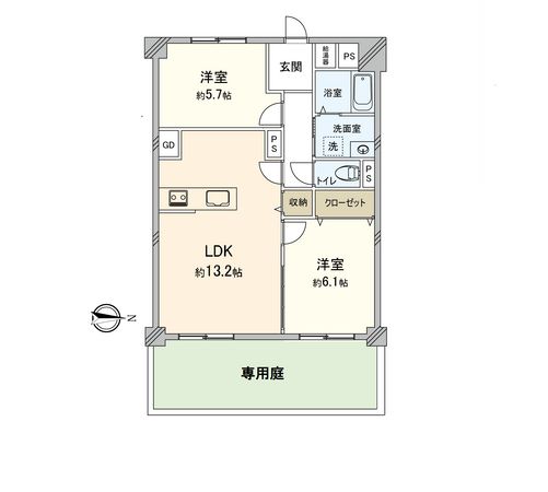 日商岩井城北ハイツ 1号館 間取図(平面図) 間取図(平面図)